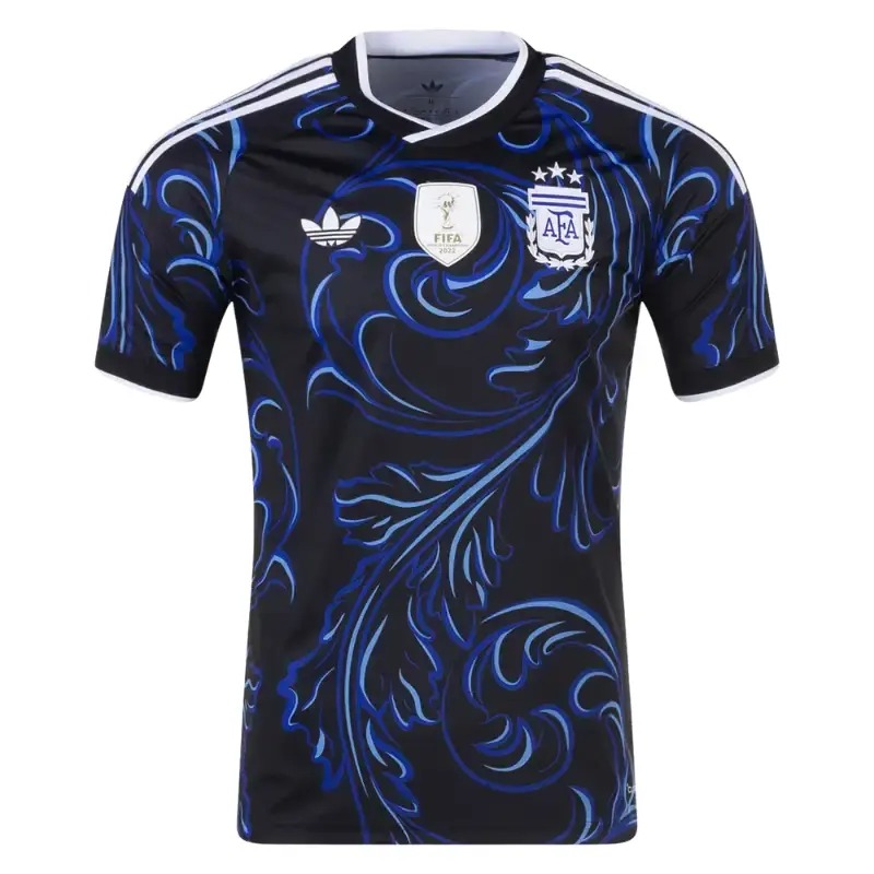 Argentina 2026 away jersey in dark navy with Adidas branding and AFA crest