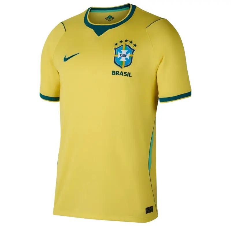 Brazil 2026 home jersey in classic yellow with green trim, Nike branding, and CBF crest