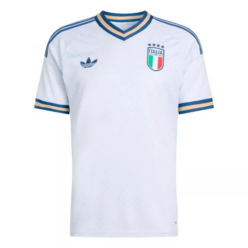Italy 2026 away jersey in white with Adidas branding and FIGC crest