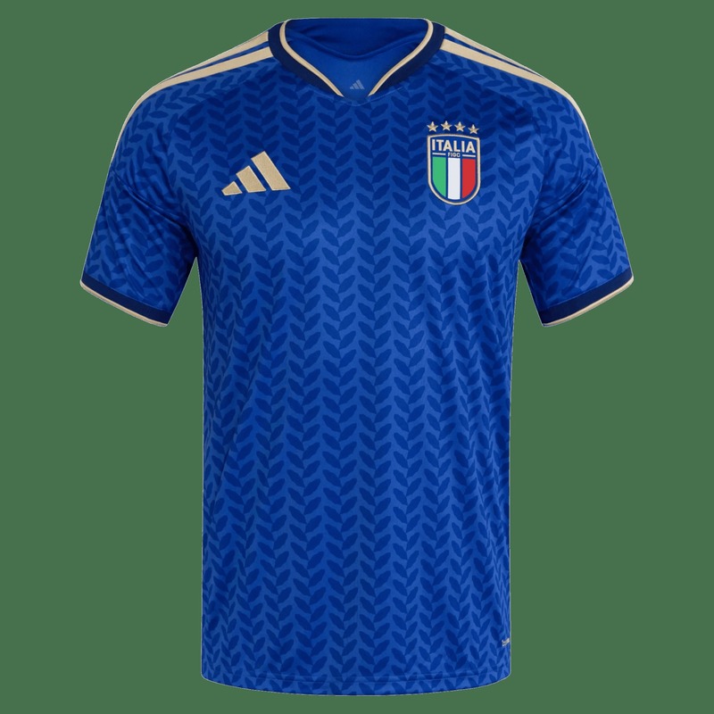Italy 2026 home jersey in Azzurri blue with Adidas branding and FIGC crest