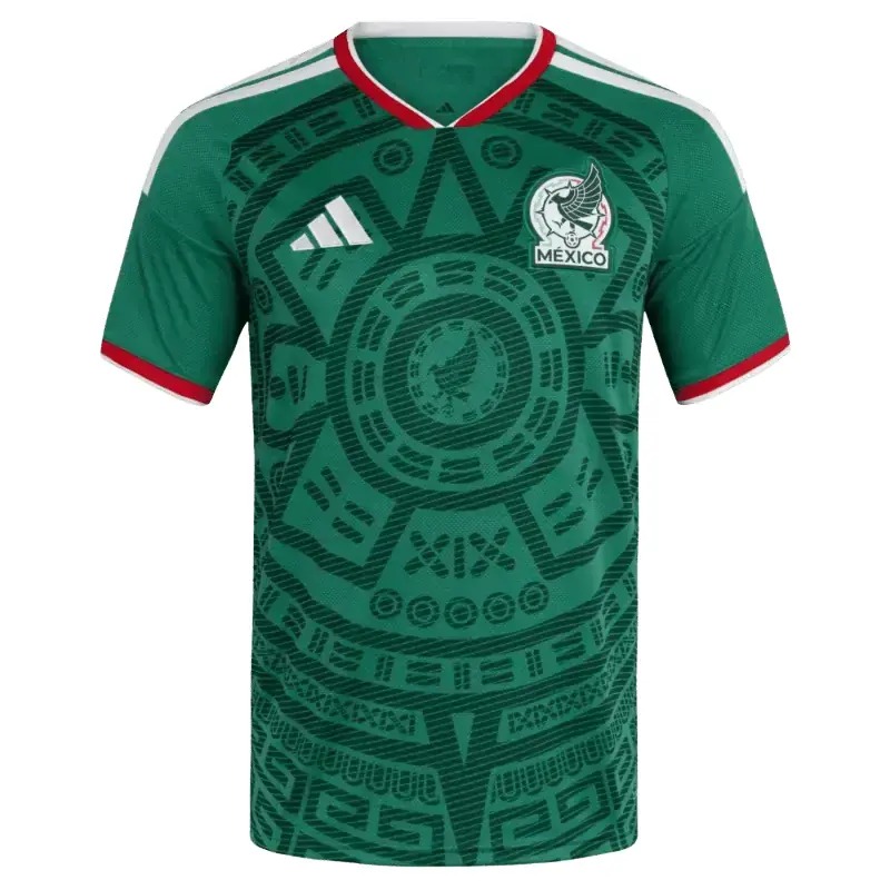 Mexico 2026 World Cup host jersey in green with Adidas branding and FMF crest